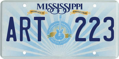 MS license plate ART223