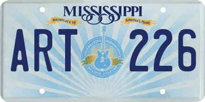 MS license plate ART226