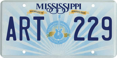 MS license plate ART229