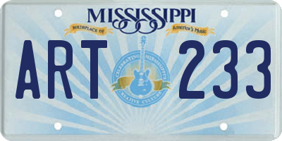 MS license plate ART233