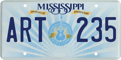 MS license plate ART235