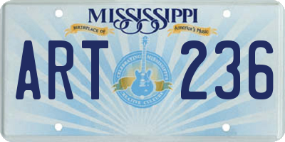MS license plate ART236
