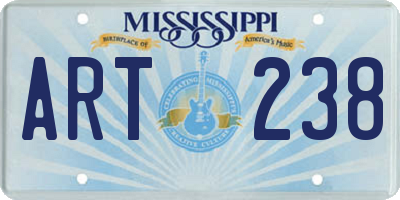 MS license plate ART238