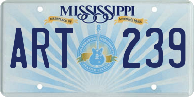 MS license plate ART239