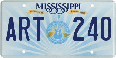 MS license plate ART240
