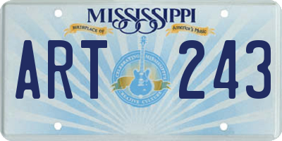 MS license plate ART243