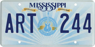 MS license plate ART244