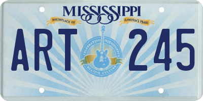 MS license plate ART245