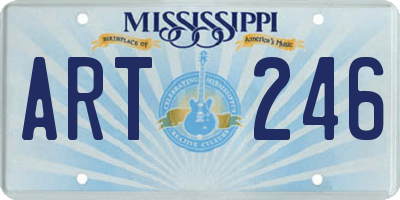 MS license plate ART246