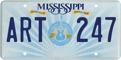 MS license plate ART247