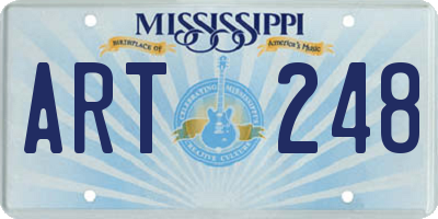 MS license plate ART248