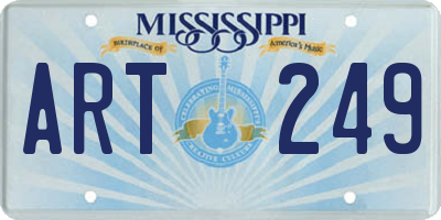 MS license plate ART249