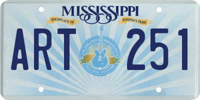 MS license plate ART251
