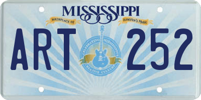 MS license plate ART252