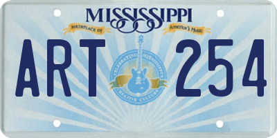 MS license plate ART254