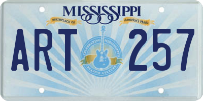 MS license plate ART257