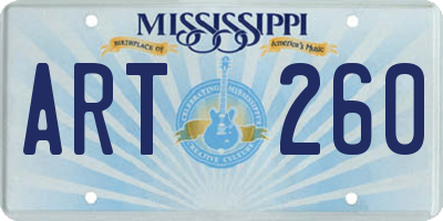 MS license plate ART260