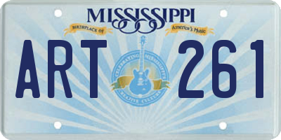 MS license plate ART261