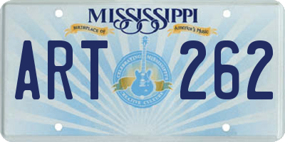 MS license plate ART262