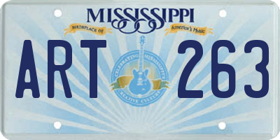 MS license plate ART263