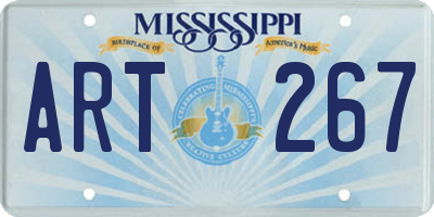 MS license plate ART267