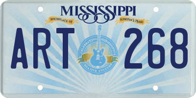 MS license plate ART268
