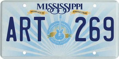 MS license plate ART269