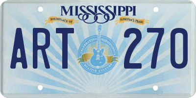 MS license plate ART270