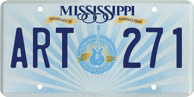 MS license plate ART271