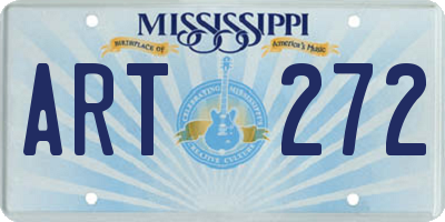 MS license plate ART272
