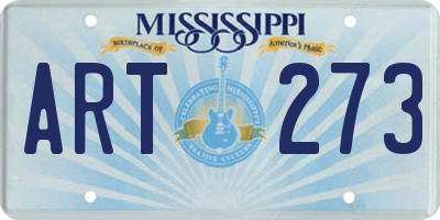 MS license plate ART273