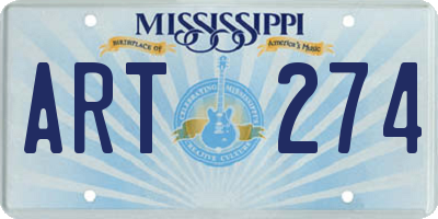 MS license plate ART274