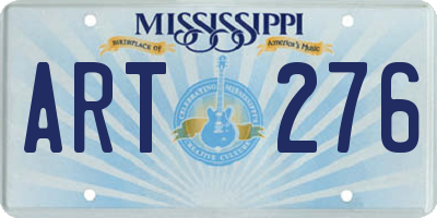 MS license plate ART276