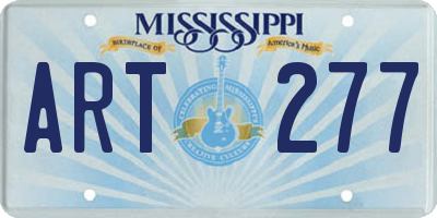 MS license plate ART277