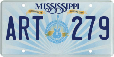 MS license plate ART279