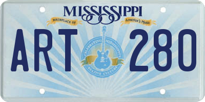 MS license plate ART280