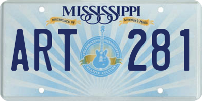 MS license plate ART281