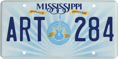 MS license plate ART284