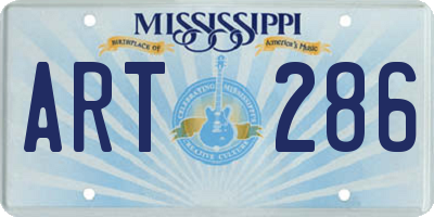 MS license plate ART286