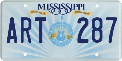 MS license plate ART287