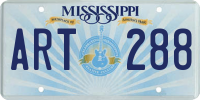 MS license plate ART288