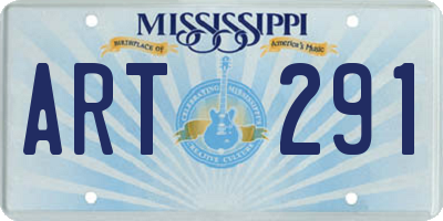 MS license plate ART291