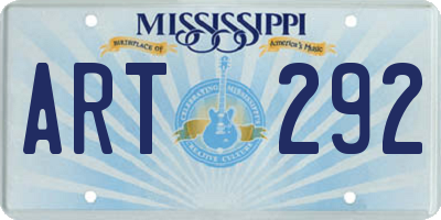 MS license plate ART292