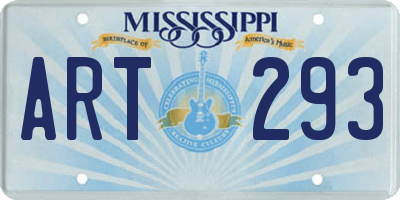 MS license plate ART293