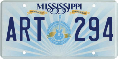 MS license plate ART294