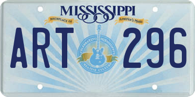 MS license plate ART296