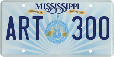 MS license plate ART300