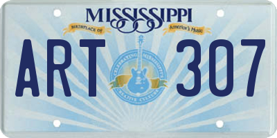 MS license plate ART307