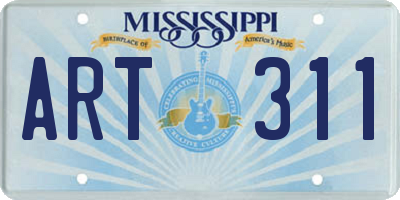 MS license plate ART311