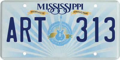 MS license plate ART313